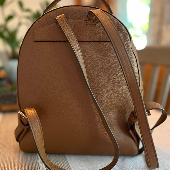 Michael Kors Leather Brown Backpack Brown NWT Gold Hardware Small Travel Bag - Picture 2 of 5
